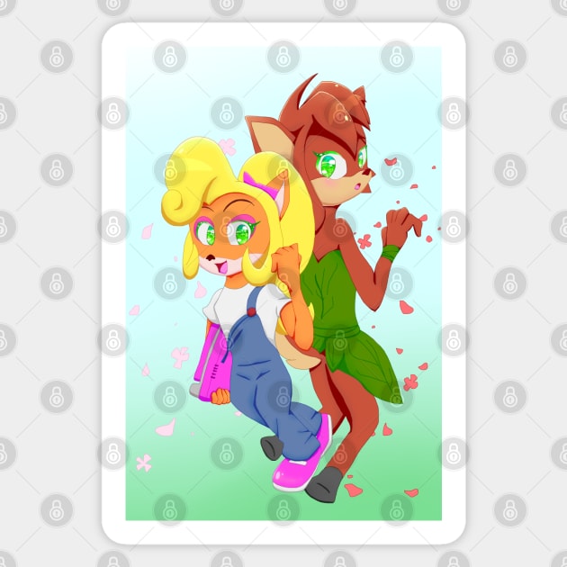 Coco and Elora Sticker by waffletoast215